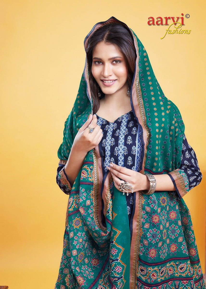 Aarvi Gadhwal Border Vol 9 Printed Cotton Readymade Dress Catalog
